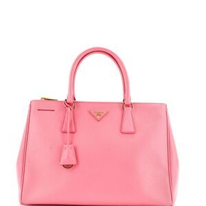 Prada Double Zip Lux Tote Saffiano Leather Medium Pink